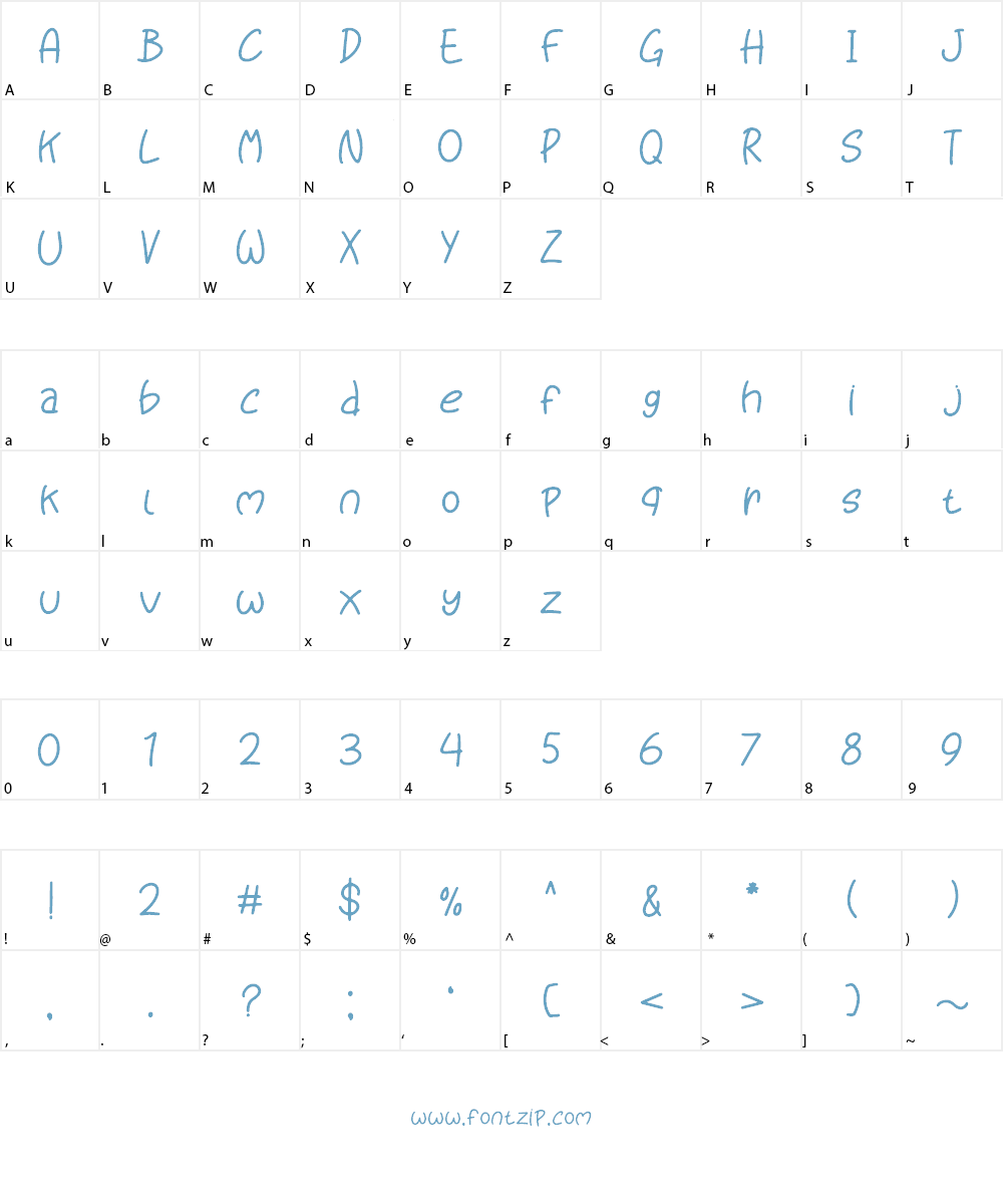 Kiddo Sketch Font Character